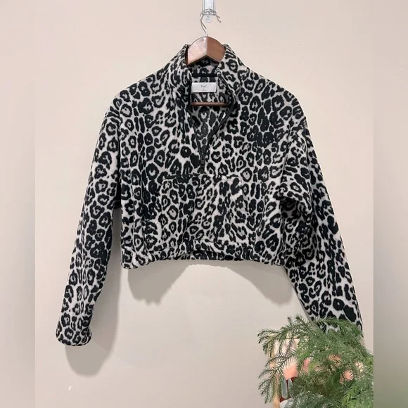 TNA Sweaters Aritzia Tna Snow Leopard Polar Zip Sherpa